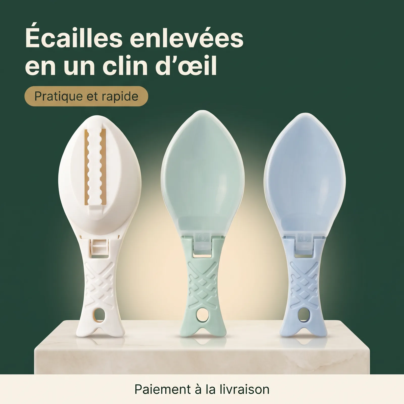 Retire les écailles sans effort grâce à cet écailleur coloré et ergonomique